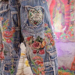 Magnolia Pearl Embroidered Applique Denims